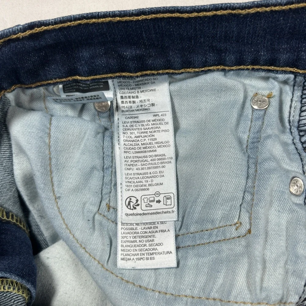 Levis 513 Slim Straight Jeans Men 36 Blue Denim Medium Wash Cotton Stretch 36x34